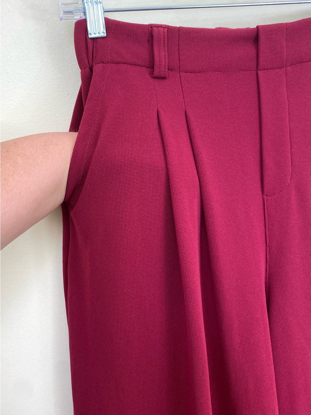 HALARA Burgundy Wide Leg High-Waist Pants - Picture 9 of 11